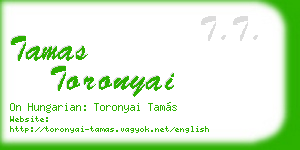tamas toronyai business card